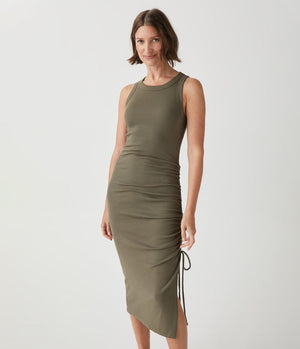 Hope Ribbed Midi Dress with Tie