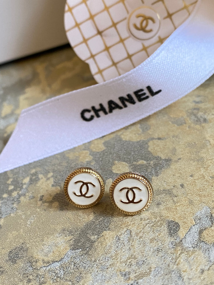 Vintage Chanel button earrings