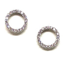 Round Pave Crystal Post Earring
