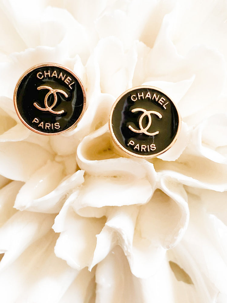 Vintage Chanel button earrings
