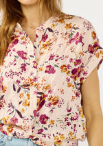 Twist Front Dolman Sleeve Button Down Top