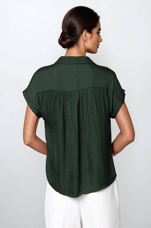 Short Sleeve Button Down Blouse