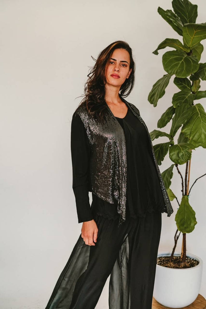 Sequin Front Cardigan