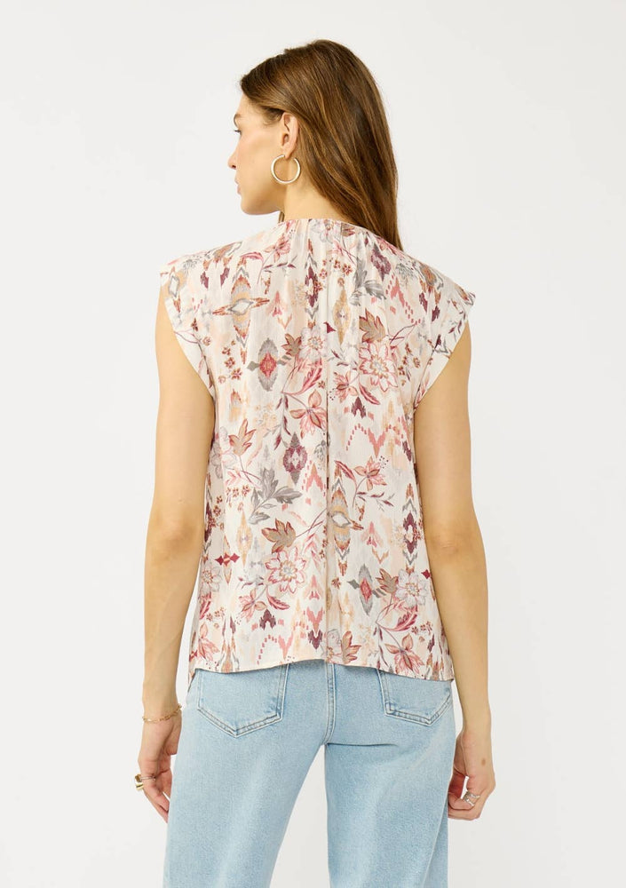 Crinkle Floral Tie Top