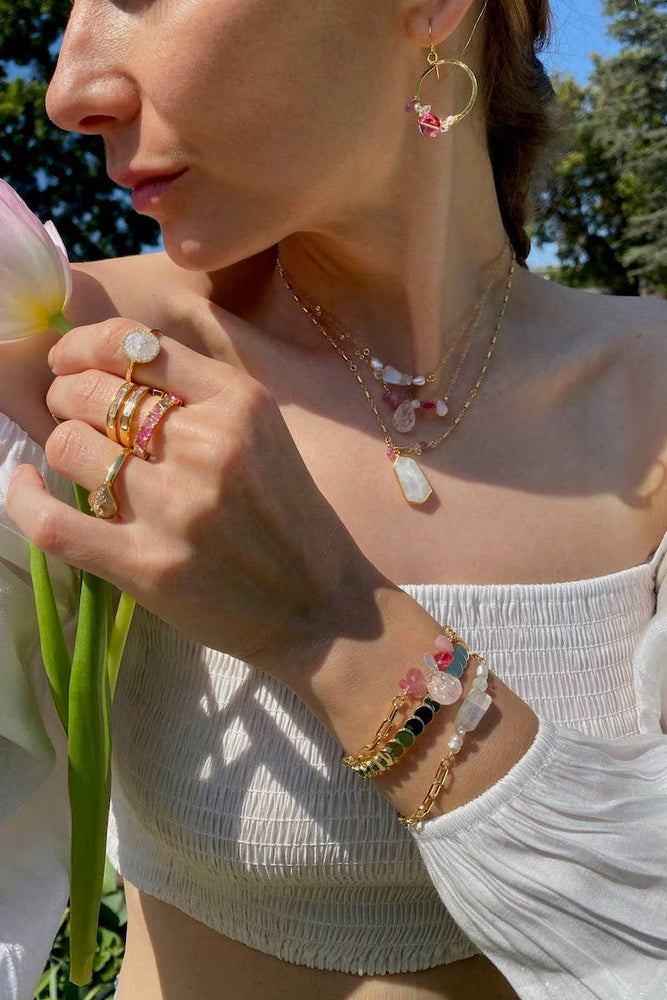 Elysian Necklace Moonstone  14K Goldfill