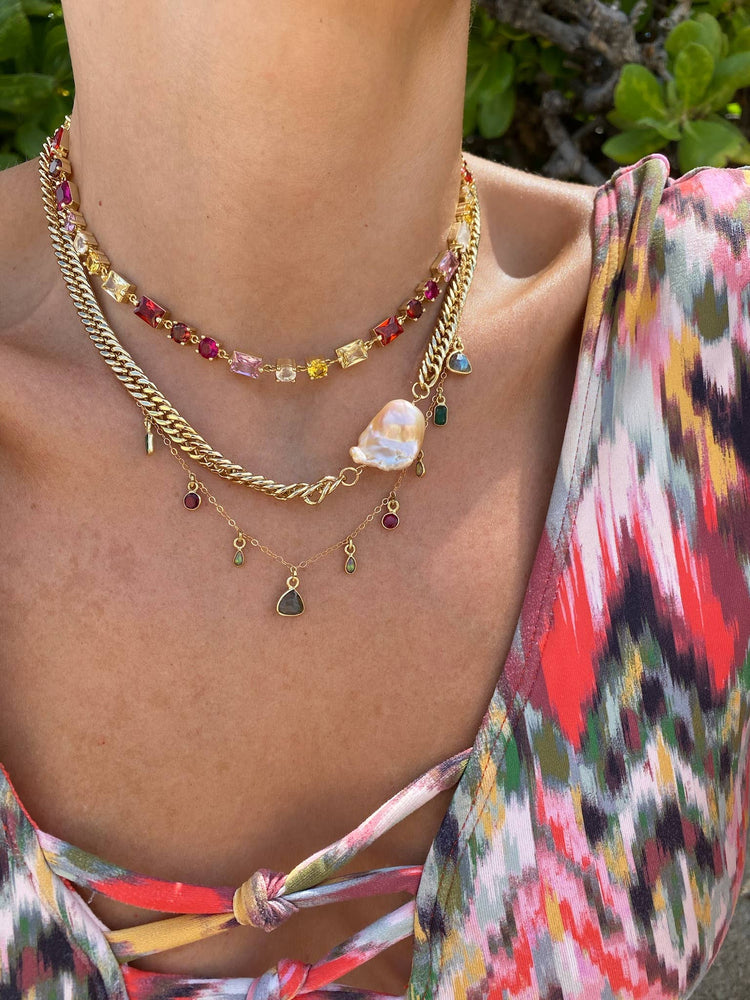 Candy Gem Necklace - 14K Goldfill