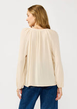 Floral Embroidered Gauze Blouse