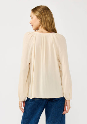 Floral Embroidered Gauze Blouse