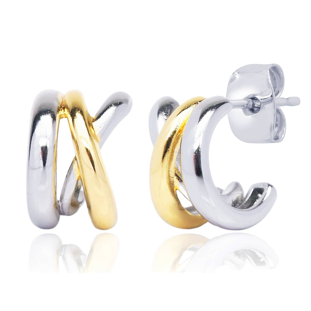 Two Tone Crisscross Post Huggies