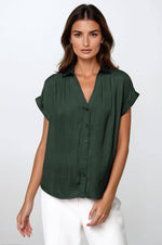 Short Sleeve Button Down Blouse