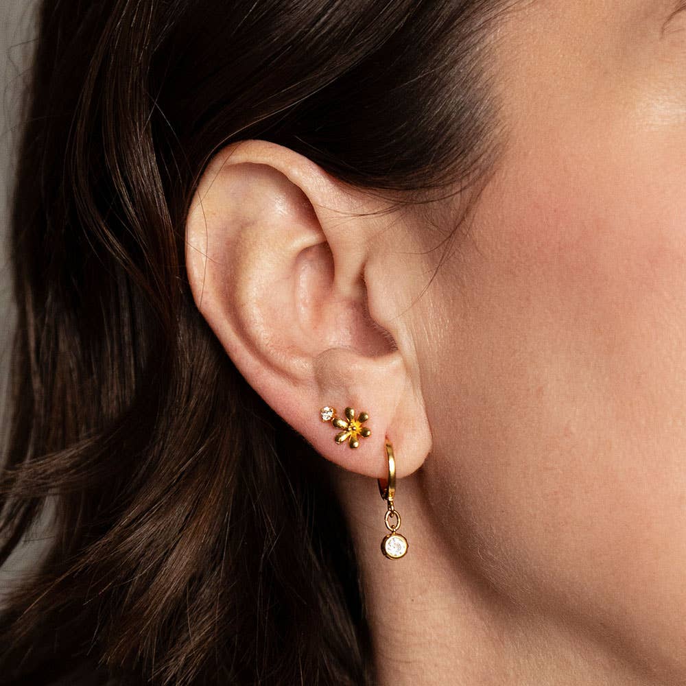 5mm CZ Huggie Hoop Earrings