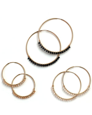
            
                Load image into Gallery viewer, Gold Beaded Hoops
            
        