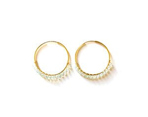 
            
                Load image into Gallery viewer, Gold Beaded Hoops
            
        