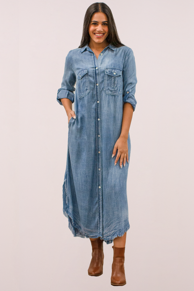 
            
                Load image into Gallery viewer, Embroidered Denim Dress
            
        
