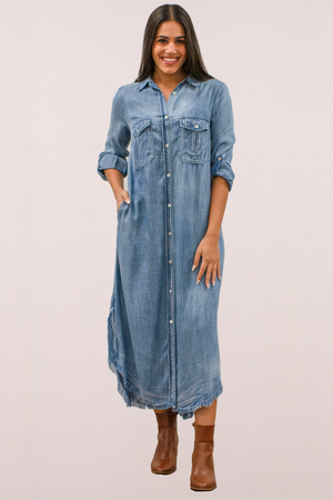 
            
                Load image into Gallery viewer, Embroidered Denim Dress
            
        
