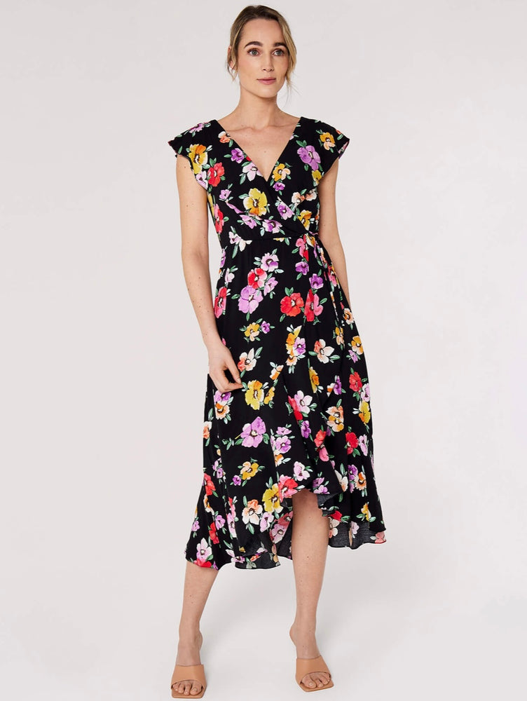 Watercolor Floral Midi Dress