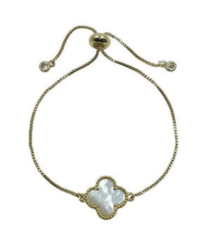 
            
                Load image into Gallery viewer, Stone Clover Pull  Bracelet
            
        