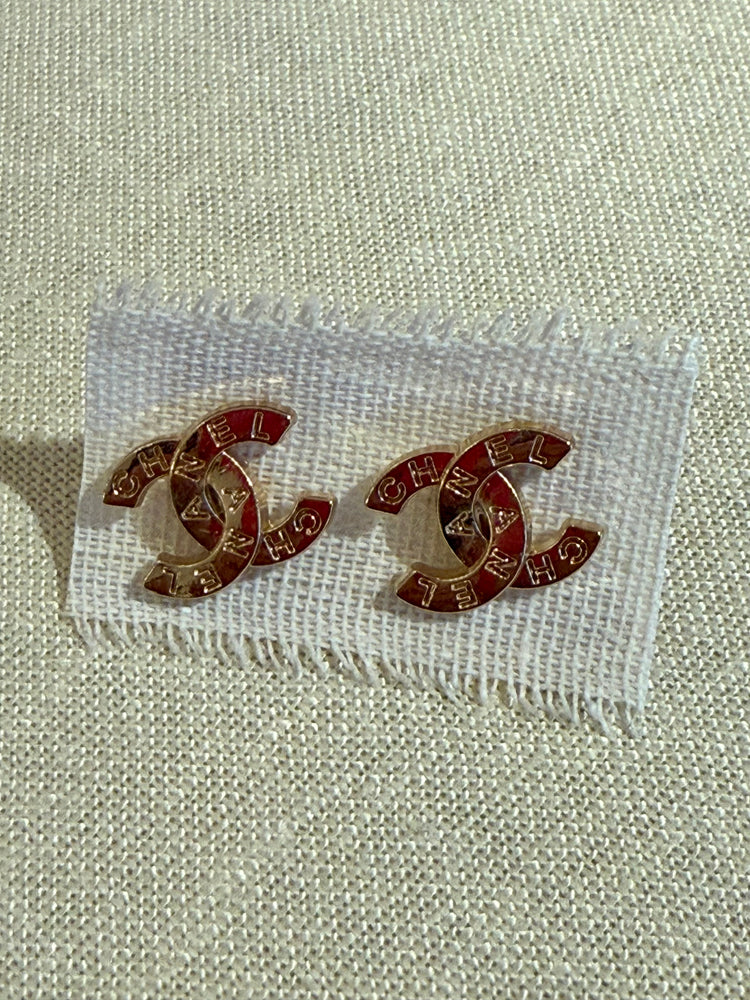 Vintage Chanel button earrings