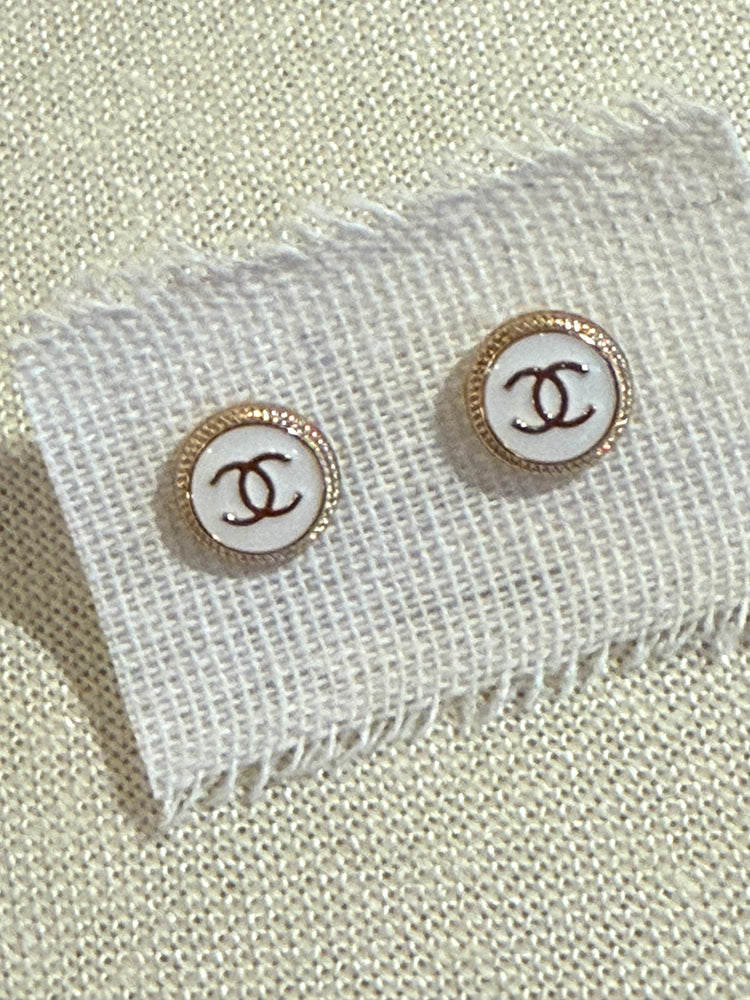 Vintage Chanel button earrings