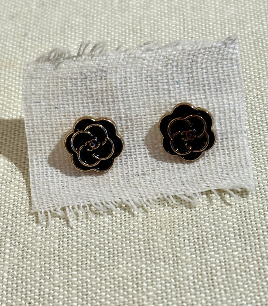 Vintage Chanel button earrings