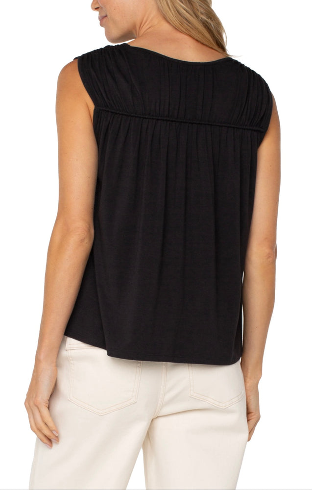 Sleeveless Shirred Top