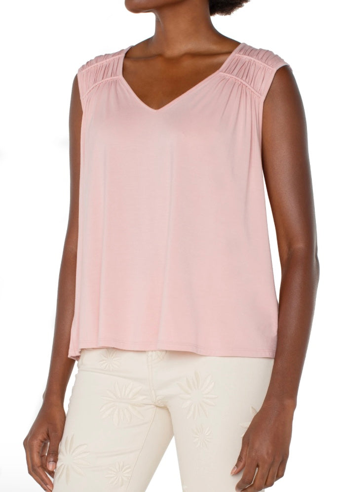 Sleeveless Shirred Top