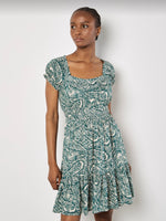 Print Tiered Mini Dress