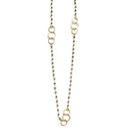 Hoops  and Pyrite Long Necklace