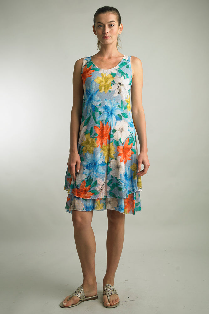 Print Cotton Gauze Dress