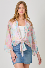 Print Kimono Ivory/ Blush