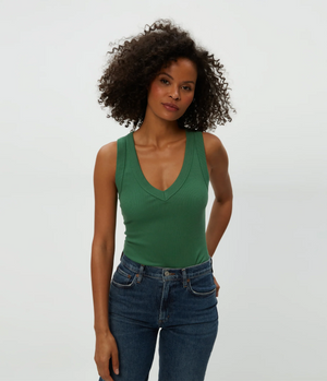 Blanche V Neck Ribbed Tank