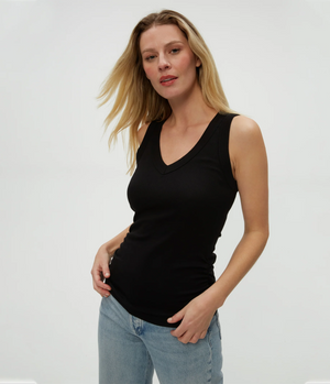 Blanche V Neck Ribbed Tank