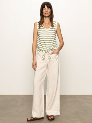 Linen Marine Wide Leg Pant