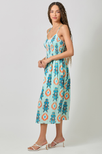 Printed Gauze Smocked Dress