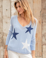 Hanna Star 3/4 Sleeve Cotton Sweater