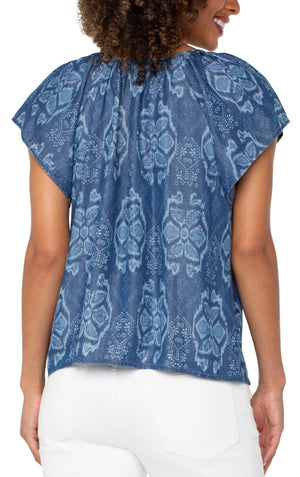 Flutter Sleeve Print Top