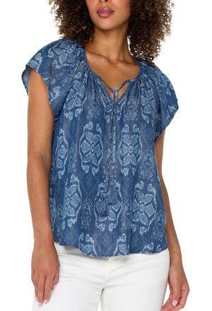 Flutter Sleeve Print Top