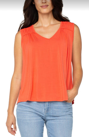 Sleeveless Shirred Top