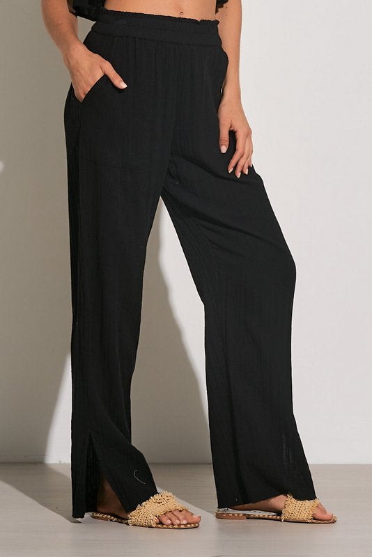 Smocked Waist Gauze Pants