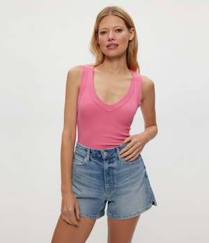 Blanche V Neck Ribbed Tank
