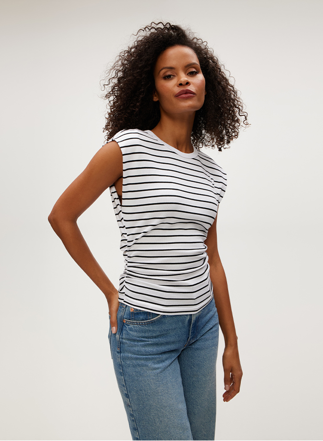 Joni Striped Crew Neck Top