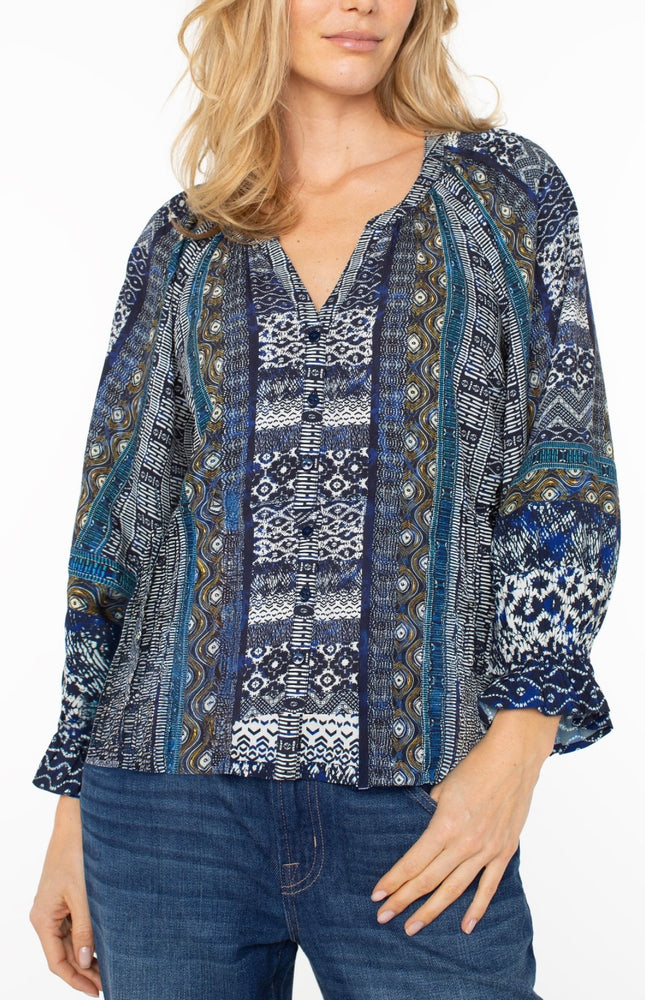 3/4 Sleeve Print Blouse