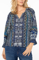 3/4 Sleeve Print Blouse
