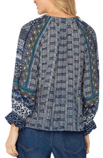 3/4 Sleeve Print Blouse