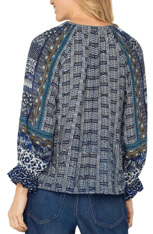 3/4 Sleeve Print Blouse