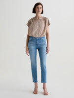 Mari Crop Mid Rise Straight Jean Atlantis Wash