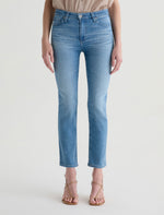 Mari Crop Mid Rise Straight Jean Atlantis Wash