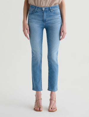 Mari Crop Mid Rise Straight Jean Atlantis Wash