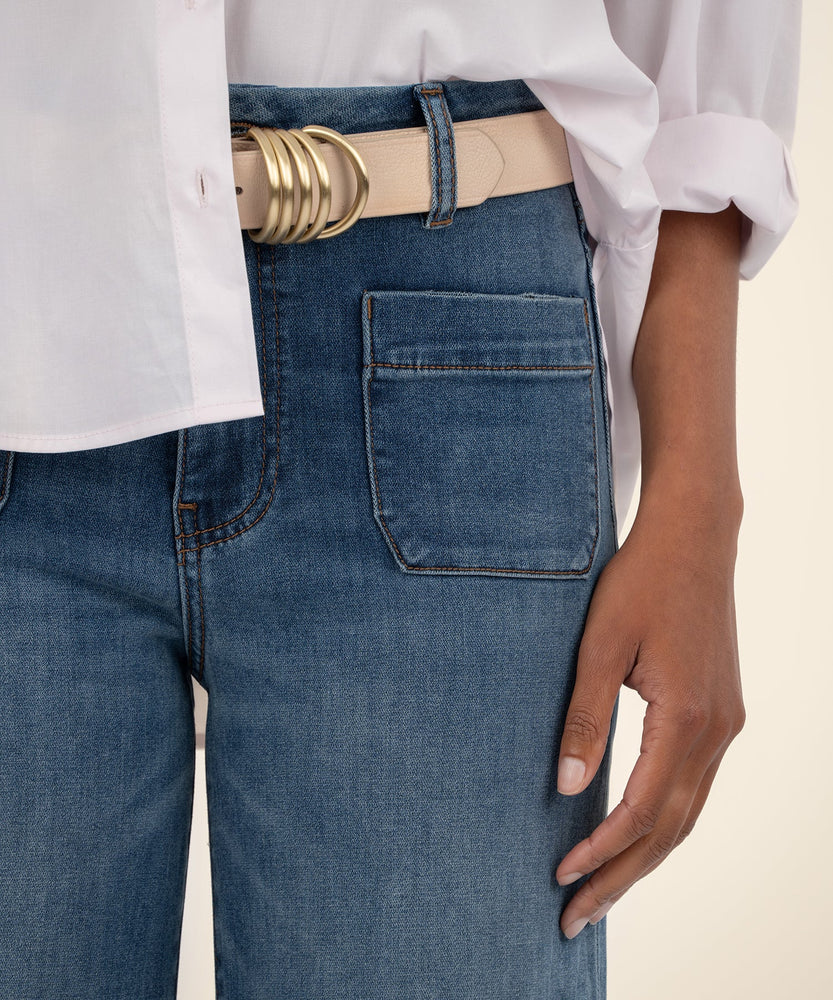 Meg wide Leg with Patch Pockets Loyalty Wash