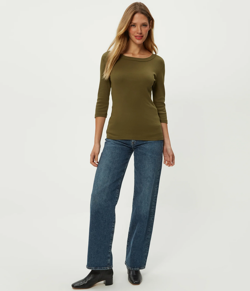 Dot 3/4 Sleeve Crew Neck Tee Fall colors
